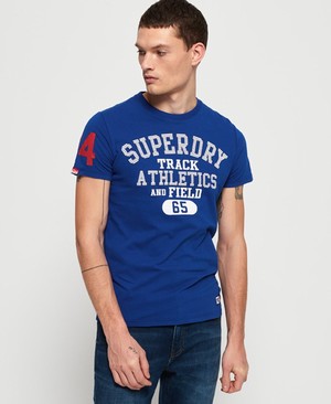 Superdry Track & Field Lite Férfi Pólók Kék | UVHPF6497